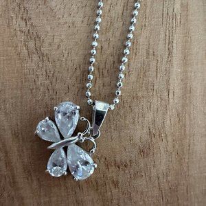 Fashion CZ Butterfly chain pendant Necklace